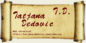 Tatjana Dedović vizit kartica